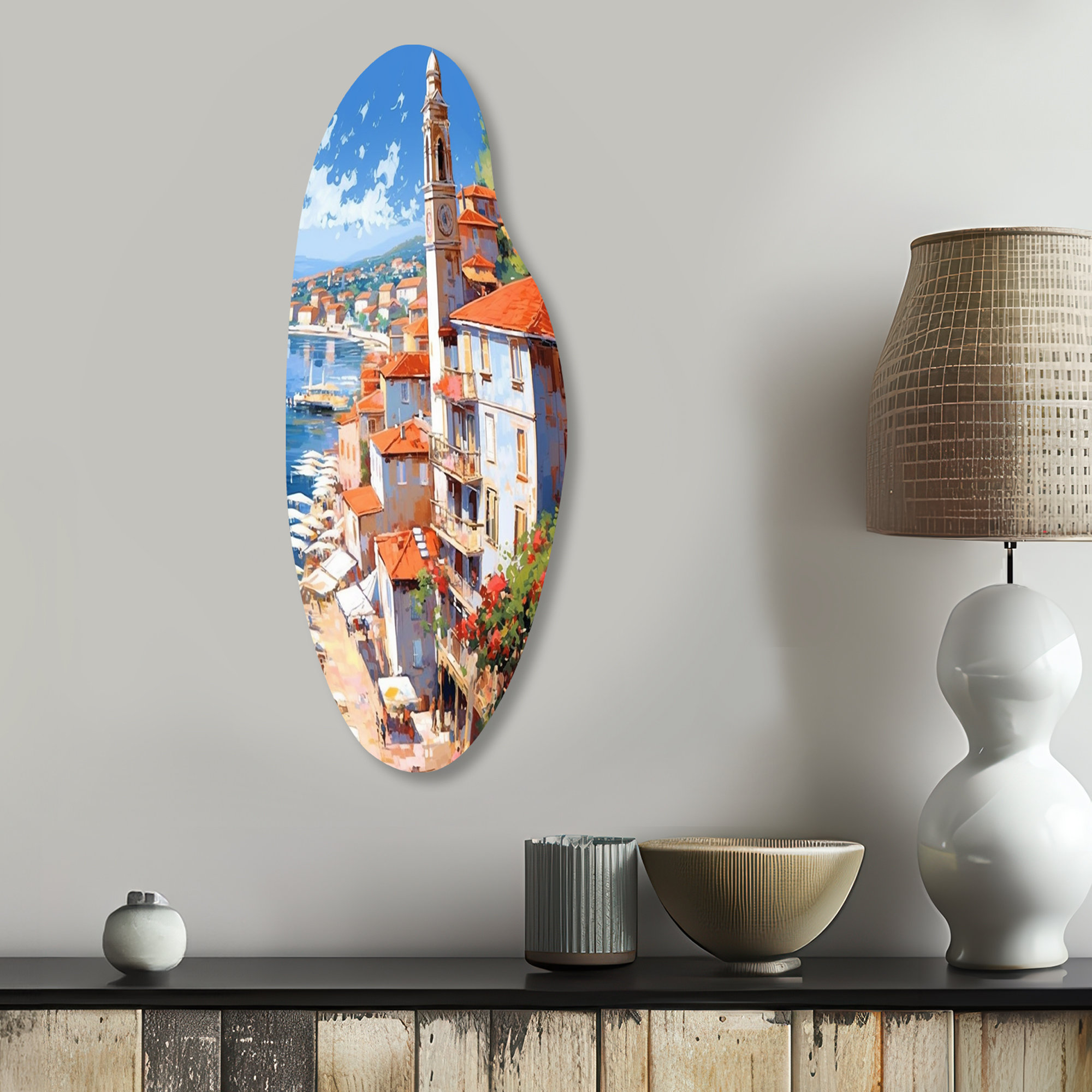 Lark Manor™ Arnott - Italy Curved Shape Assymterical Metal Wall